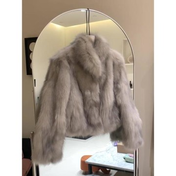 (免運)米灰色小香風環保皮草厚外套女冬季2026新款爆款洋氣仿貂毛毛大衣