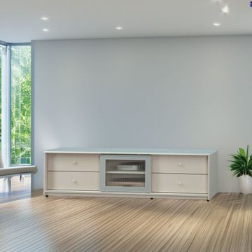 文創集  卡黛亞5尺推門四抽電視櫃-150x40x52cm免組