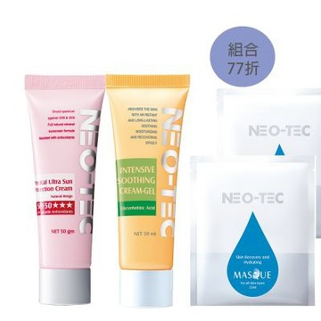 NEO-TEC 妮傲絲翠 物理性潤色防曬霜SPF50★★★(自然膚 輕盈版)+甘草酸舒緩活膚乳霜