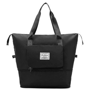 樂居家 超大容量可擴充摺疊旅行袋 B00113 黑色 - 旅行收納好幫手  42 x 22 x 27cm