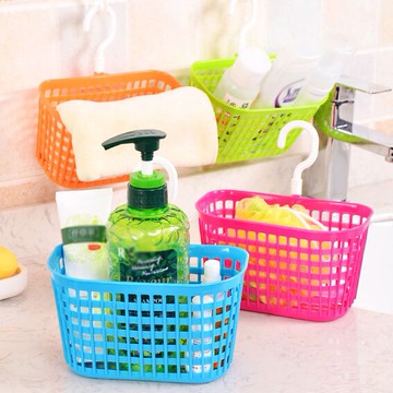 PS Mall【J1305】掛架 置物架 菜瓜布架 塑膠籃 S掛勾 收納掛籃 塑料收納瀝水籃