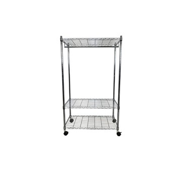 我塑我形 90 x 45 x 125 cm  MIT耐重移動式萬用鐵力士鍍鉻三層收納架-含衣桿 置物架 鐵力士架