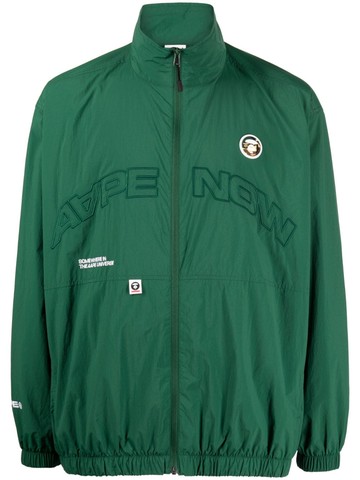 AAPE BY *A BATHING APE® - logo-embroidered high-neck jacket - men - Nylon - M - Green