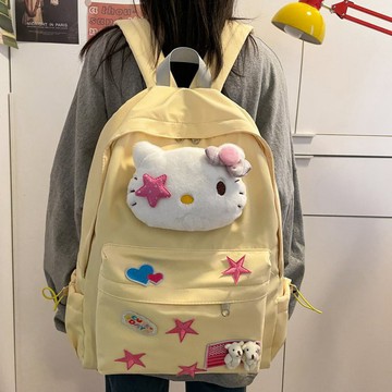 ✨壹灣出貨✨原創自製y2k可愛童趣kitty軟妹雙肩包學生書包星星辣妹 L1SR
