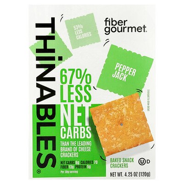 Fiber Gourmet, Thinables®，胡椒傑克起司，4.25 盎司（120 克）