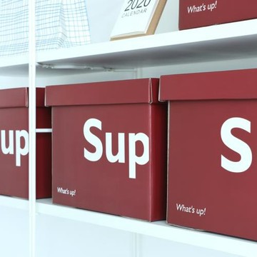 sup收納箱紙箱有蓋學生書箱裝書零食兒童玩具用紙質懶角落車載ins