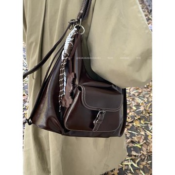 超復古雙肩包包女秋冬2024新款潮時尚韓版托特包百搭大容量背包