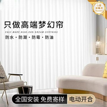 【智能夢幻光影】電動豎百葉簾 夢幻簾 垂直簾 百葉簾 窗簾 紗簾 電動窗簾 客廳陽臺隔斷 辦公室遮陽 光影調節 靜音電機