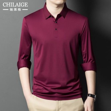 (免運)男參加婚禮服衣服長袖t恤POLO衫爸爸嫁女兒男裝喜公公婚宴裝結婚