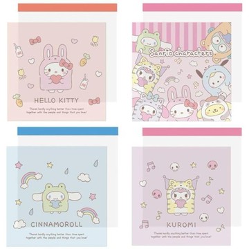 小禮堂 Sanrio 三麗鷗 迷你便條本 100枚入 (動物裝扮款) Kitty 大集合 酷洛米 大耳狗