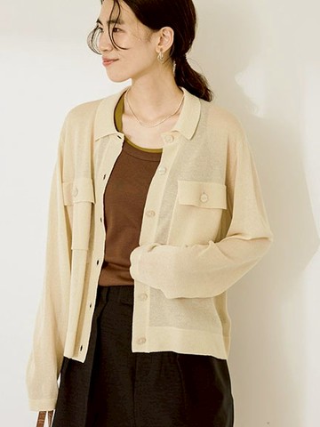 微透閃閃光澤細金蔥開襟衫(0H000016300) - AMERICAN HOLIC