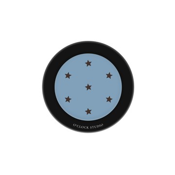 藍底咖星星 隱藏式鏡面伸縮磁吸手機支架 (支援Magsafe)