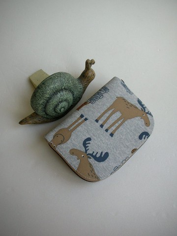 【麋鹿瞄著我】細帆布-短夾/皮夾/零錢包/禮物