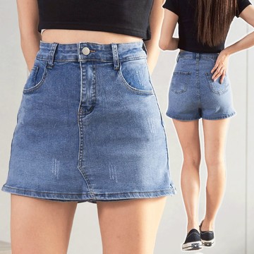 俐落經典牛仔褲裙-【161-5293】