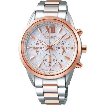 SEIKO 精工 LUKIA 冬雪太陽能計時女錶 新年開運 送禮推薦-雙色版 (SSC828J1)_SK045
