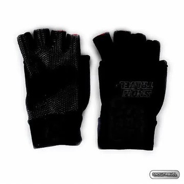 黑色 - M [SNOW TRAVEL] WINDBLOC防風保暖半指兩用手套 (黑色)