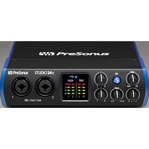 PreSonus Studio 24c オーディオ MIDIインターフェース 24Bit 192kHz 2入出力USB-C互換 Studio One