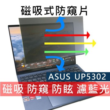 【Ezstick】ASUS ZenBook S UP5302 磁吸防窺片｜抗藍光 防眩光｜
