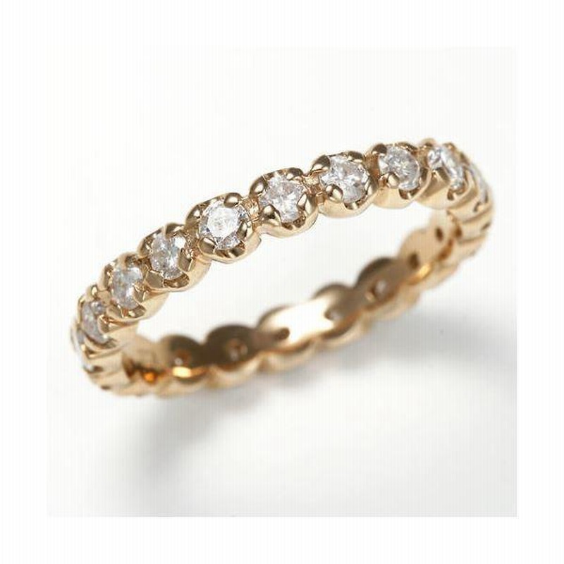 値下げ　1ct K18PG エタニティダイヤモンド リング ダイヤ リング 指輪 K18PG 1ct H-SIクラス ダイヤモンド
