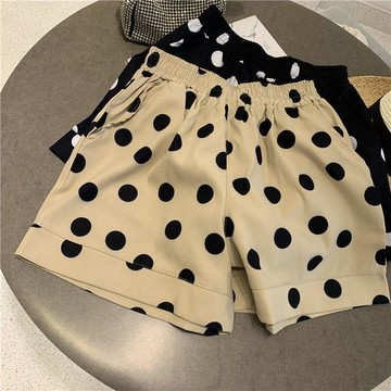台灣出貨 大碼300斤胖mm休閒短褲女夏季寬鬆顯瘦波點闊腿熱褲居家睡褲 大尺碼居家短褲 單件睡褲 居家褲可外穿 休閑褲