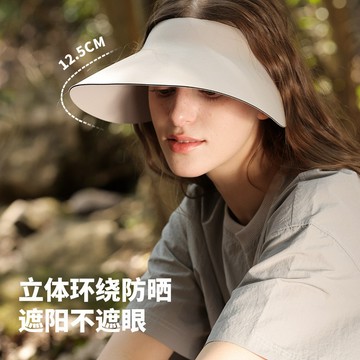 熱賣爆款女大帽簷遮陽帽男女款防紫外綫氣囊蛋捲帽新款無痕一體空頂防曬帽-L1001 QS1O