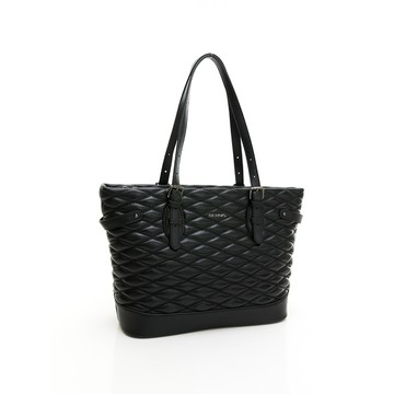 BERNIS 羊皮系列 菱格托特包 黑色 超大容量