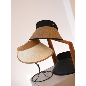 愛麗 美帽 2025草帽空頂帽女騎車帽防曬大邊寬檐遮陽帽日系百搭