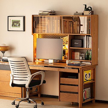 小半家具海角櫻桃木1.2M桌上書架 (H014378590)