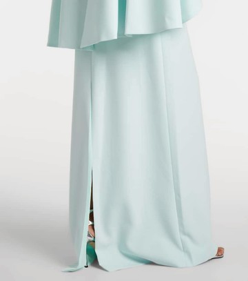 Costarellos Elin embellished caped crêpe gown
