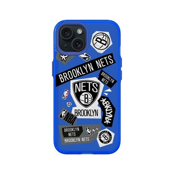 iPhone 15 Clear 激光藍 - NBA - 拼貼系列-布魯克林籃網 Brooklyn Nets - Collage