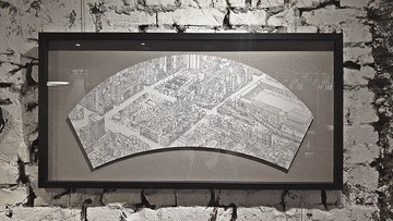 萬華龍山寺手繪地圖. 美術紙, 有框