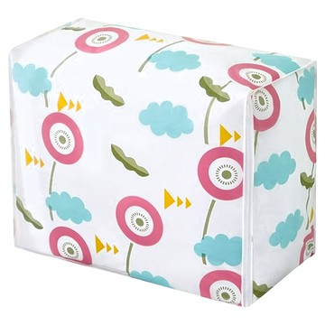 E.City 清新款PEVA方型棉被衣物收納袋  圓花  59x47x29cm