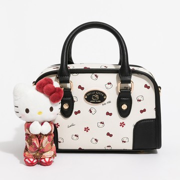 Hello Kitty - Arnold Palmer - 手提包附長背帶 Cherry Blossom系列 - 黑白色