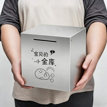 💖新品✨臺灣出貨✨降價衝量】不可取新款大容量不鏽保險箱儲蓄箱只進不出商用卡通