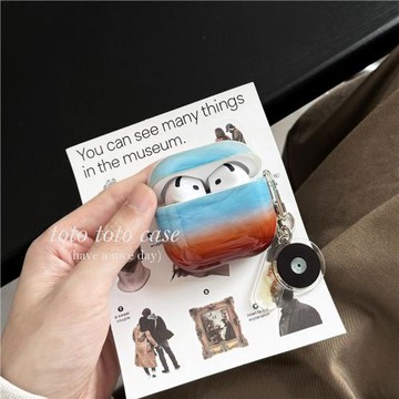 ins小眾復古冰川紋藍棕漸變Airpods4代耳機套適用蘋果2代pro無線耳機殼掛件Airpods3代新款高級感Airpodspro2