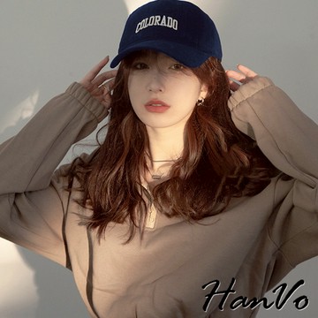 【HanVo】COLORADO字母磨毛棒球帽 休閒百搭簡約刺繡質感 女生衣著 女生配件 C01-8169