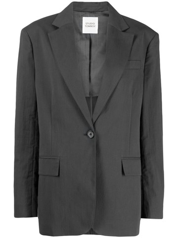 STUDIO TOMBOY - single-breasted blazer - women - Cotton/Polyester - M - Grey