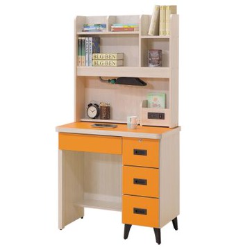 文創集 馬可達2.9尺四抽插座高書桌組合(六色可選＋附LED可調書桌燈)-88x55x156cm免組