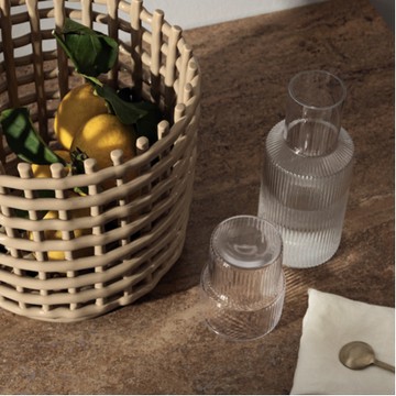 丹麥 Ferm Living RIPPLE 波紋水杯（4入）透明 200ml