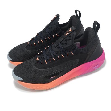 訓練鞋 Project Rock 7 男鞋 黑 粉 漸層 緩衝 穩定 多功能 巨石強森 運動鞋 UA 3027600003