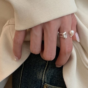 《Oni 歐妮》半點心 開口可微調戒指活口戒可調式戒圍-1個入