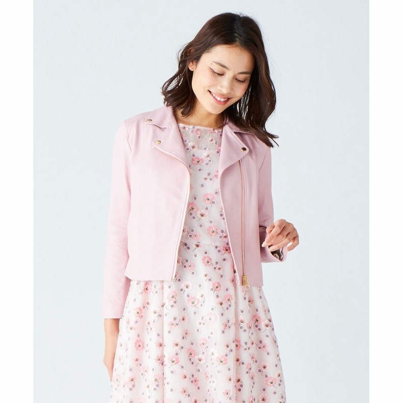 COACH ピンク ライダースジャケット ライダースジャケット .-- LIZ （ブライトピンク） -MANGO