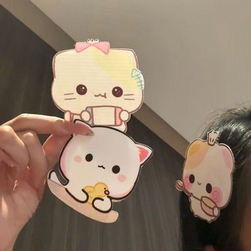 ❤️臺灣出貨❤️可愛貓咪造型劉海貼卡通趣味搞怪側邊魔術貼少女前額碎髮整理神器03310331