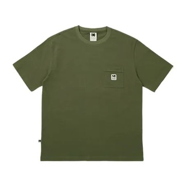 【預購】韓國 KODAK 經典彩虹標誌口袋短袖T恤 卡其色KHAKI