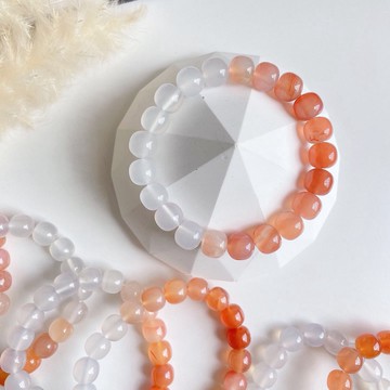 【龍騰彩岩】漸變水晶 彩虹 鹽源瑪瑙 荔枝凍 瑪瑙 睡眠小幫手 能量水晶 手珠