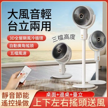 【免費試用30天💥保固二年】松禾SONGHE✅3D搖頭循環風扇 風扇 電風扇 循環風扇 搖頭風扇 自動搖頭 超遠送風