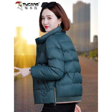 啄木鳥冬季棉服外套女短款2025新款媽媽款女士洋氣小棉襖冬裝加厚