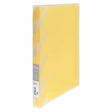 KYOKUTO 30孔半透明資料夾 A4 附白色索引隔板5pcs 可收納100枚  粉黃色  1本