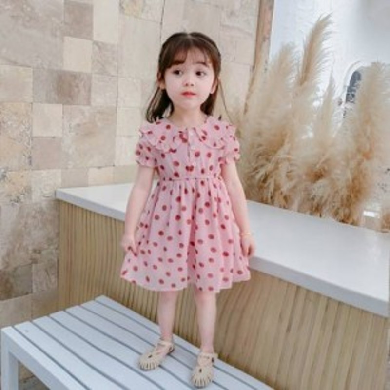 子供服 女の子 ワンピース かわいい ドット柄 水玉 プリント フリル 半袖 シフォン ワンピ 大きいサイズ 韓国 キッズ服 ワンピース 春 夏 通販 Lineポイント最大1 0 Get Lineショッピング