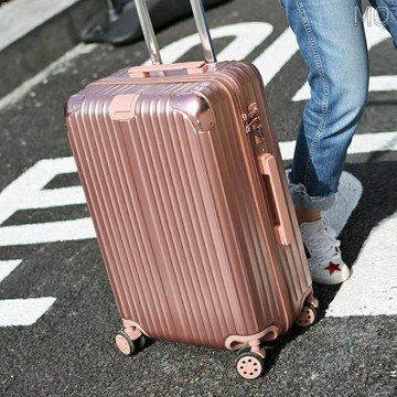 全新 行李箱女萬向輪旅行箱男拉桿箱女密碼箱女大容量皮箱子女學生韓版復古鋁框防刮行李箱 20吋 24吋 26吋 29吋 行